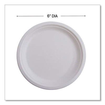 Vanguard Renewable And Compostable Sugarcane Plates, 6" Dia,