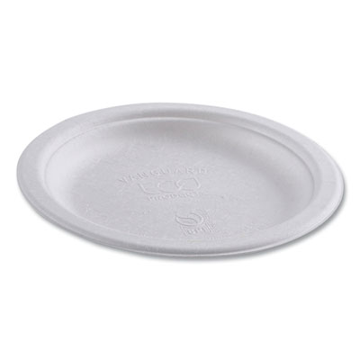 Vanguard Renewable And Compostable Sugarcane Plates, 6" Dia,