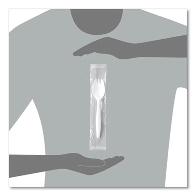 Regal Mediumweight Cutlery, Individually Wrapped, Spork, Pla