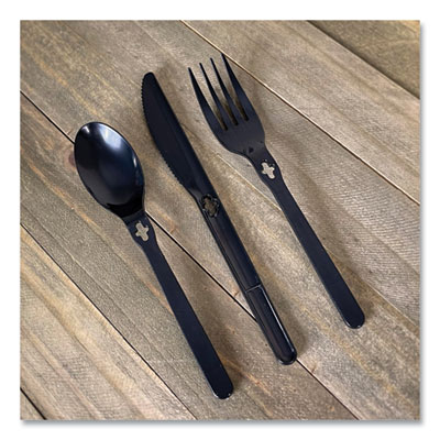 Spoon WeGo Polystyrene, Spoon, Plastic, Black, 1,000/Carton