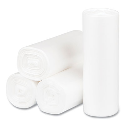 High-Density Commercial Can Liners, 4 gal, 6 mic, 17" x 18",