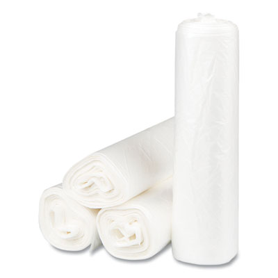High-Density Commercial Can Liners, 10 gal, 8 mic, 24" x 24"