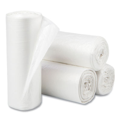 High-Density Commercial Can Liners, 10 gal, 5 mic, 24" x 24"