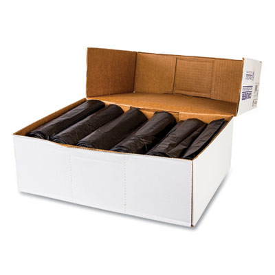 High-Density Commercial Can Liners, 10 gal, 6 mic, 24" x 24"