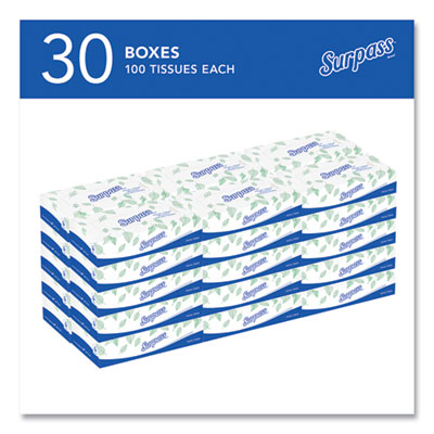 Facial Tissue for Business, Flat Box, 2-Ply, White, 100 Shee